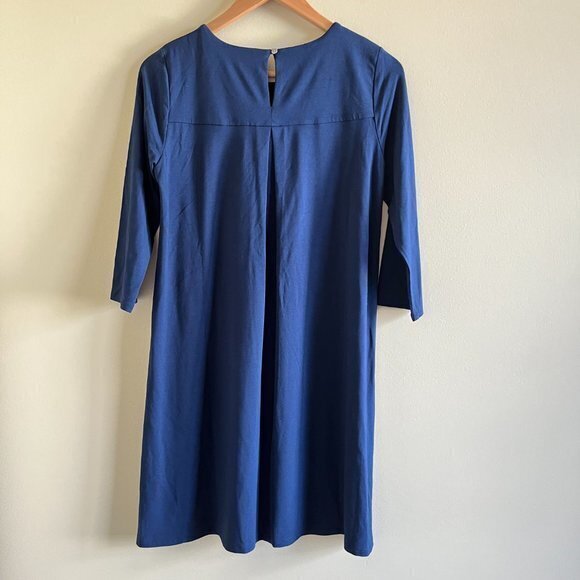 J. Jill Navy Blue Wearever Collection Shift Dress Size S Petite 3/4 Slee… - Picture 5 of 5